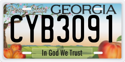 GA license plate CYB3091