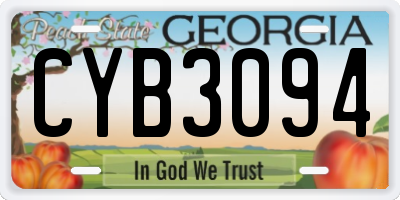 GA license plate CYB3094