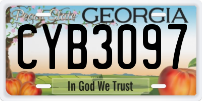 GA license plate CYB3097