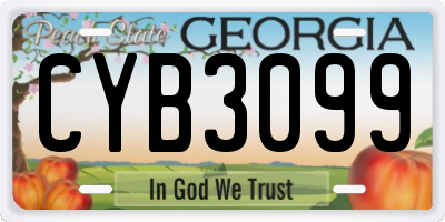 GA license plate CYB3099