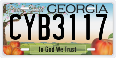GA license plate CYB3117