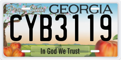 GA license plate CYB3119