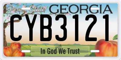 GA license plate CYB3121