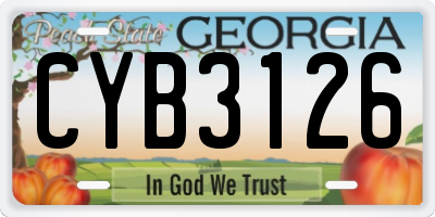 GA license plate CYB3126