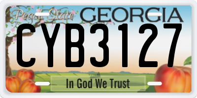 GA license plate CYB3127