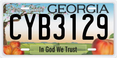 GA license plate CYB3129