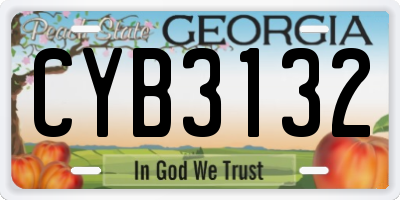 GA license plate CYB3132