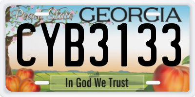 GA license plate CYB3133