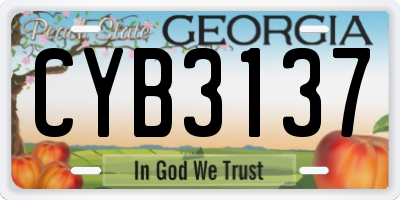 GA license plate CYB3137
