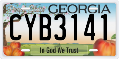GA license plate CYB3141