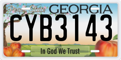 GA license plate CYB3143