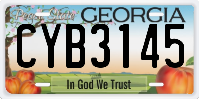 GA license plate CYB3145