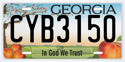 GA license plate CYB3150