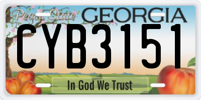 GA license plate CYB3151