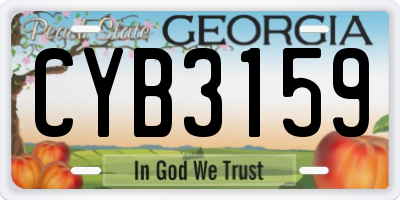 GA license plate CYB3159