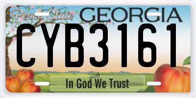 GA license plate CYB3161