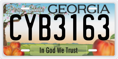 GA license plate CYB3163