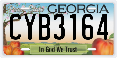 GA license plate CYB3164