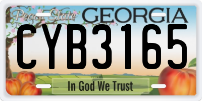 GA license plate CYB3165