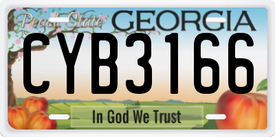 GA license plate CYB3166