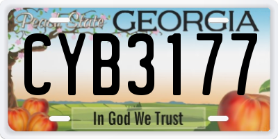 GA license plate CYB3177