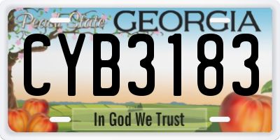 GA license plate CYB3183
