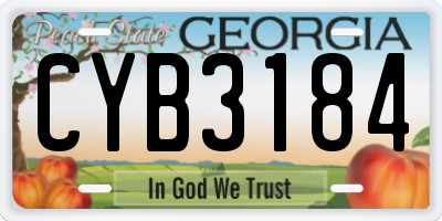 GA license plate CYB3184