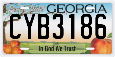 GA license plate CYB3186