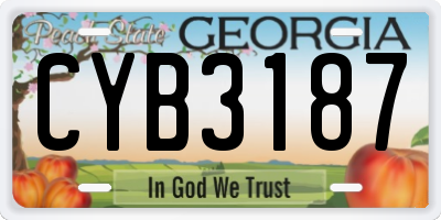 GA license plate CYB3187