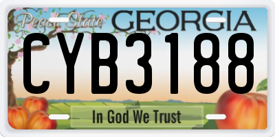 GA license plate CYB3188
