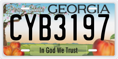 GA license plate CYB3197