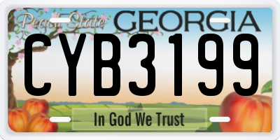 GA license plate CYB3199