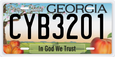 GA license plate CYB3201