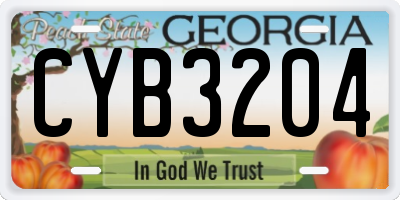 GA license plate CYB3204