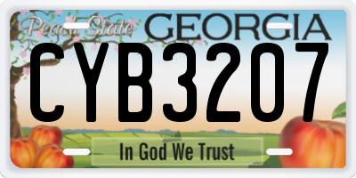 GA license plate CYB3207