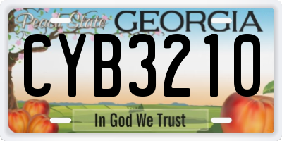 GA license plate CYB3210