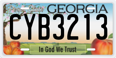 GA license plate CYB3213