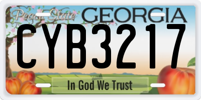 GA license plate CYB3217