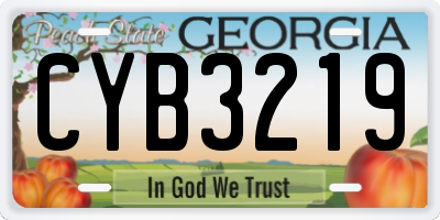 GA license plate CYB3219