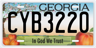 GA license plate CYB3220