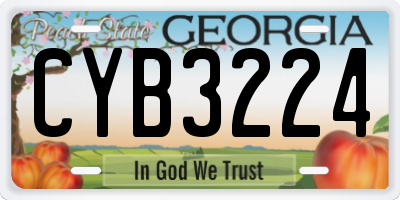 GA license plate CYB3224