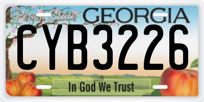 GA license plate CYB3226