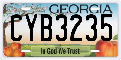 GA license plate CYB3235
