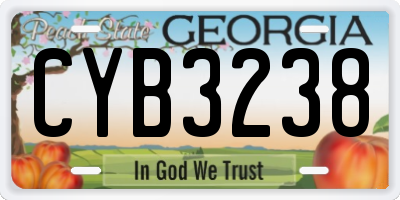 GA license plate CYB3238