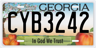 GA license plate CYB3242