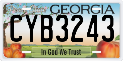GA license plate CYB3243