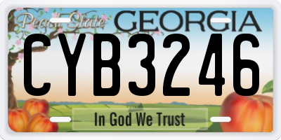 GA license plate CYB3246