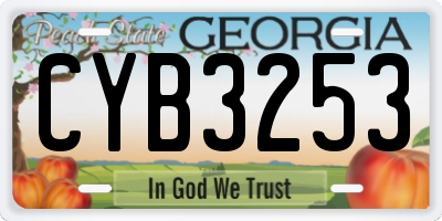 GA license plate CYB3253