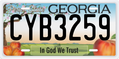 GA license plate CYB3259