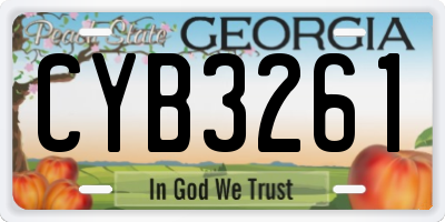 GA license plate CYB3261